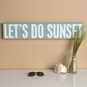 Primitives by Kathy 17819 Beach-Inspired Box Sign, 30" x 6" x 1.75", Let's Do Sunset