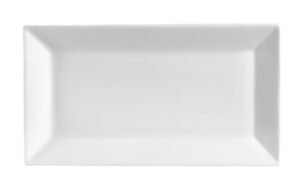 cac china kse-13 kingsquare porcelain rectangular platter, 11-1/2" x 6-1/4", super white, box of 12