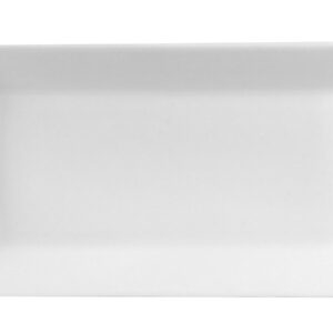 CAC China KSE-13 Kingsquare Porcelain Rectangular Platter, 11-1/2" x 6-1/4", Super White, Box of 12