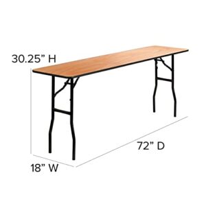 Flash Furniture Gael 6-Foot Rectangular Wood Folding Training / Seminar Table with Smooth Clear Coated Finished Top