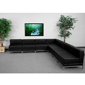 flash furniture hercules imagination series black leathersoft sectional configuration, 7 pieces