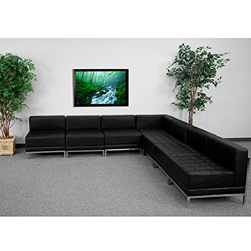 Flash Furniture HERCULES Imagination Series Black LeatherSoft Sectional Configuration, 7 Pieces