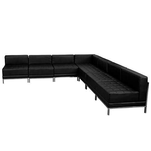 Flash Furniture HERCULES Imagination Series Black LeatherSoft Sectional Configuration, 7 Pieces