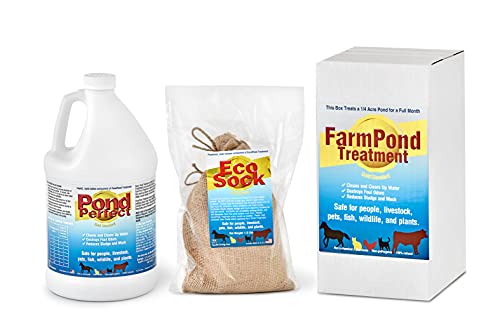 Farm Pond Treatment 80065 Multi Purpose Biological Pond Treatment, Amber liquid and brown powder