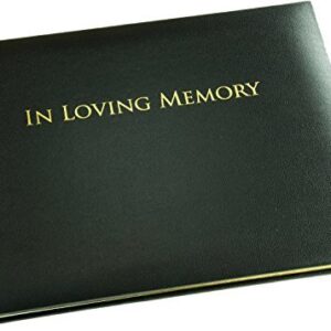 in Loving Memory Funeral Guest Book - Informal Lined Inner Page Format - Presentation Boxed - Black - Size: 10.5" x 7.6"