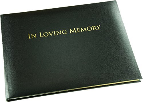 in Loving Memory Funeral Guest Book - Informal Lined Inner Page Format - Presentation Boxed - Black - Size: 10.5" x 7.6"