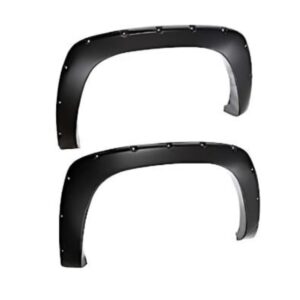 bushwacker pocket/rivet style rear fender flares | 2-piece set, black, smooth finish | 31080-02 | fits 2012-2015 toyota tacoma w/ 6.3' bed