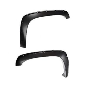 bushwacker pocket/rivet style front fender flares | 2-piece set, black, smooth finish | 31079-02 | fits 2012-2015 toyota tacoma