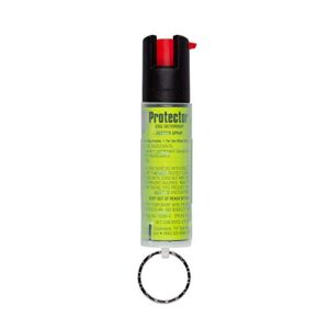 sabre red sabre protector dog spray with key ring, 14 bursts, 12-foot (4-meter) range, humane dog attack deterrent, maximum strength allowed by epa