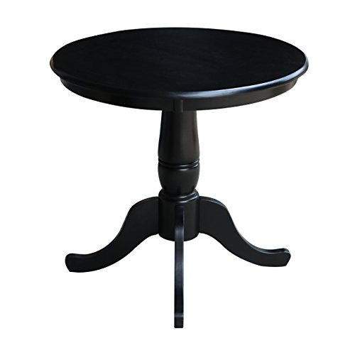International Concepts 30-Inch Round by 30-Inch High Top Ped Table, Black