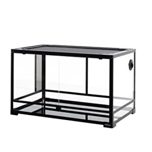 TRIXIE 41 Gallon Glass Terrarium, Double Hinged Doors, Mesh Top, Waterproof Base, Black