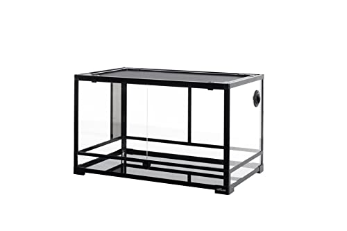 TRIXIE 41 Gallon Glass Terrarium, Double Hinged Doors, Mesh Top, Waterproof Base, Black