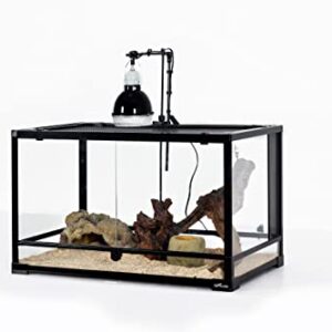 TRIXIE 41 Gallon Glass Terrarium, Double Hinged Doors, Mesh Top, Waterproof Base, Black