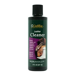 cadillac leather cleaner - great for shoes, boots, handbags, car upholstery, furniture- removes surface dirt, grime, salt and more from finished leathers
