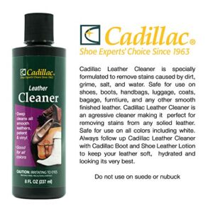 Cadillac Leather Cleaner - Great for Shoes, Boots, Handbags, Car Upholstery, Furniture- Removes Surface Dirt, Grime, Salt and More From Finished Leathers