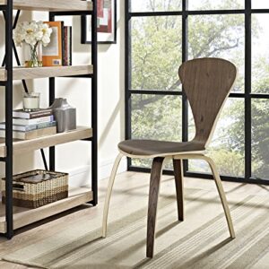 Modway Vortex Mid-Century Modern Kitchen and Dining Room Chair in Dark Walnut