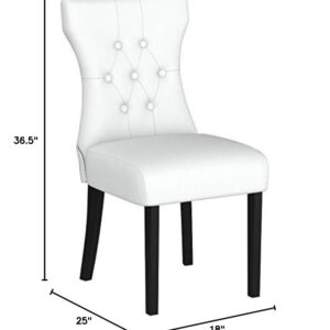 Modway Silhouette Modern Tufted Vegan Leather Upholstered Parsons Dining Chair in White, One