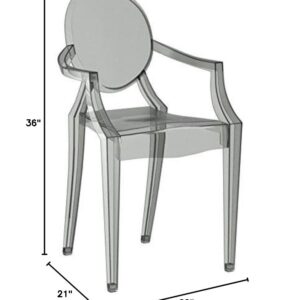 Modway Casper Modern Acrylic Stacking Two Dining Armchairs in Clear