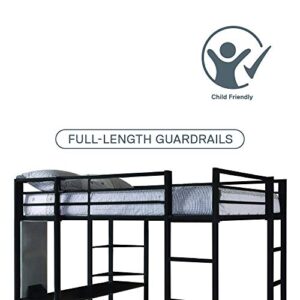 DHP Abode Full Size Metal Loft Bed, Black