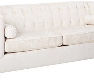 Coaster Home Furnishings Alexis Chesterfield Sofa with Track Arms Almond, 35" L x 86" W x 32.5" H (504391)