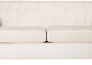 Coaster Home Furnishings Alexis Chesterfield Sofa with Track Arms Almond, 35" L x 86" W x 32.5" H (504391)