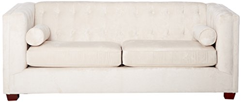 Coaster Home Furnishings Alexis Chesterfield Sofa with Track Arms Almond, 35" L x 86" W x 32.5" H (504391)