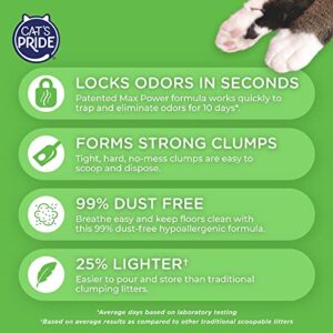 Cat's Pride Max Power: Total Odor Control - Up to 10 Days of Powerful Odor Control - Strong Clumping - Hypoallergenic - 99% Dust Free - Multi-Cat Litter, Unscented, 15 Pounds