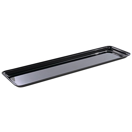 Delfin 30" x 8" x 1" Black Rectangular Market Tray