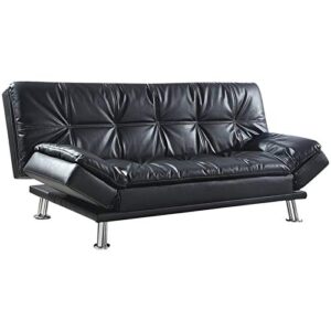 coaster home furnishings dilleston sleeper sofa bed black, 73"" x 37"" x 35.50""" (300281ii)