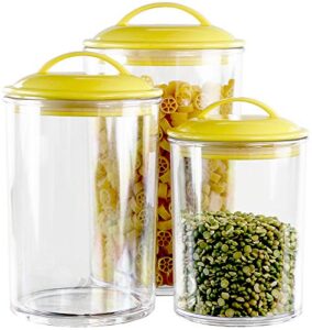 calypso basics by reston lloyd acrylic storage canisters, set of 3, lemon