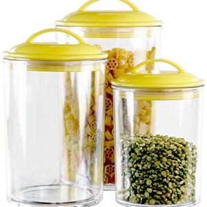 Calypso Basics by Reston Lloyd Acrylic Storage Canisters, Set of 3, Lemon