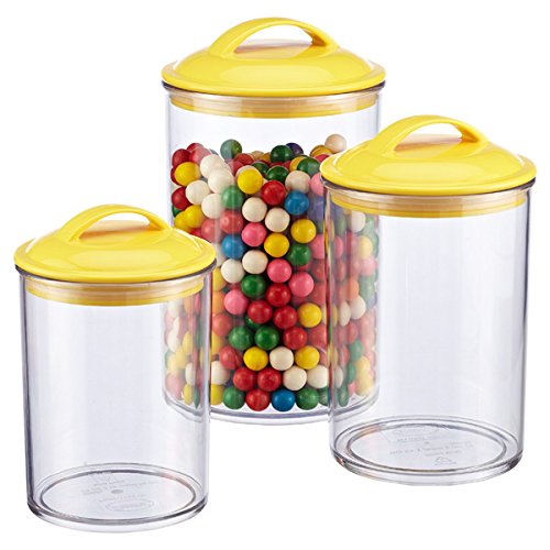 Calypso Basics by Reston Lloyd Acrylic Storage Canisters, Set of 3, Lemon