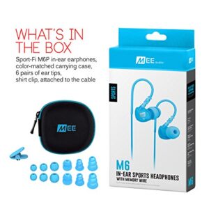 MEE audio Sport-Fi M6 Noise Isolating In-Ear Headphones with Memory Wire (Teal)