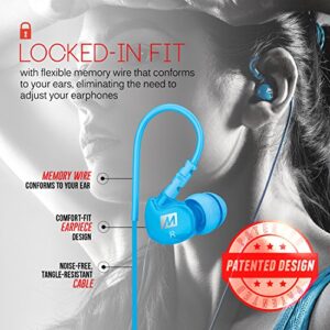 MEE audio Sport-Fi M6 Noise Isolating In-Ear Headphones with Memory Wire (Teal)