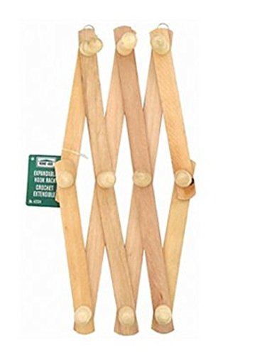 Home-Aide Expandable Hook Wood Wall Peg Rack - Wooden