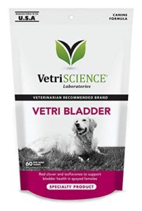 vetriscience vetri bladder canine, 60 chicken flavored chews - bladder control supplement for dogs with red clover flower