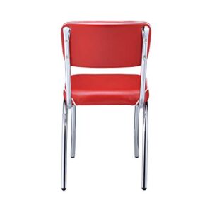 Coaster Home Furnishings Retro Open Back Side Chairs Red and Chrome (Set of 2)