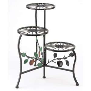 accent plus 39857 country apple plant stand, multicolor,wrought iron