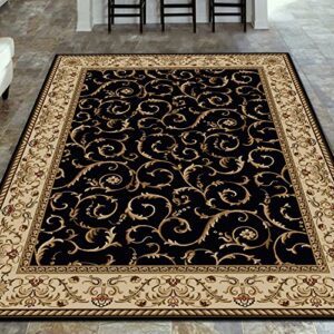 radici 1599 area rug, 3'3 x 4'11, black