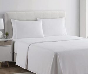 clara clark queen sheets set, deep pocket bed sheets for queen size bed - 4 piece queen size sheets, extra soft bedding sheets & pillowcases, white sheets queen