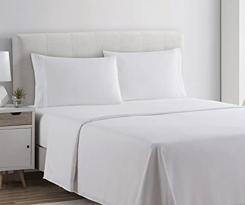 Clara Clark Queen Sheets Set, Deep Pocket Bed Sheets for Queen Size Bed - 4 Piece Queen Size Sheets, Extra Soft Bedding Sheets & Pillowcases, White Sheets Queen