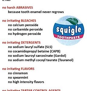 Squigle Enamel Saver Toothpaste (Canker Sore Prevention & Treatment) Prevents Cavities, Perioral Dermatitis, Bad Breath, Chapped Lips - 2 Pack