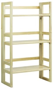 casual home 3-shelf folding student bookcase (20.75" wide)-natural