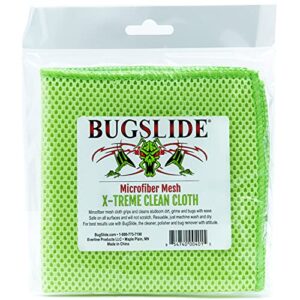 bugslide microfiber mesh x-treme cleaning cloth - cleans and polishes all vehicle surfaces without scratching, waffle weave for extra cleaning power, use with all bugslide cleaning products