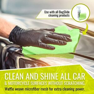 Bugslide Microfiber Mesh X-Treme Cleaning Cloth - Cleans and Polishes all Vehicle Surfaces without Scratching, Waffle Weave for Extra Cleaning Power, Use with all Bugslide Cleaning Products