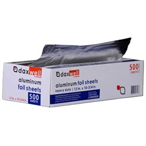 Daxwell Aluminum Heavy Duty Foil Interfolded Pop-Up Sheets, 12" x 10.75", J10003028 (3,000; 6 Boxes of 500)