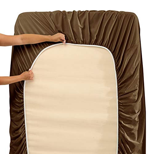 Clara Clark California King Sheets Set, Deep Pocket Bed Sheets for Cal King Size Bed - 4 Piece Bed Sheet Set, Extra Soft Bedding Sheets & Pillowcases, Chocolate Brown Sheets Cal King