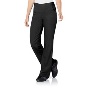 landau urbane ultimate scrub pants for women: modern tailored fit, luxe soft stretch fabric, 50/50 waist, medical scrubs 9300 black