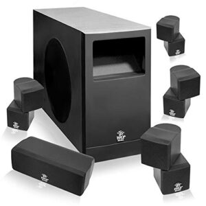 pyle phs51p pylehome 5.1 home theater passive audio system four satellite, center channel and 10-inch subwoofer