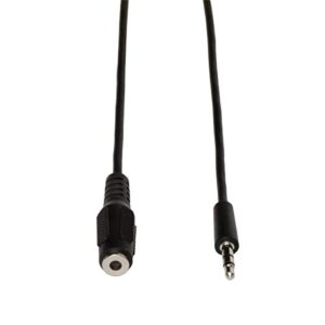 tripp lite 3.5mm mini stereo audio extension cable for speakers and headphones (m/f), 6-ft.(p311-006) black